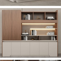 Table et chaise de bureau exécutif modernes et durables en bois avec rangement mural pour usage domestique/commercial