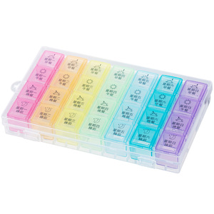 Dispensadores de Medicamentos Portátiles Premium, Cajas de Almacenamiento de Medicamentos de Plástico/PP con 21-28 Compartimentos, Disponibles 7 Días a la Semana - Product Image 6
