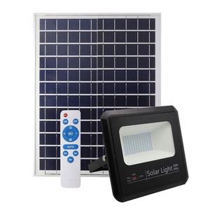 Projecteur solaire 60w, 6500k, 5400 lumens, télécommande et câble de 5m, dimensions 23x25,5x6,5 cm ; éclairage efficace pour l'extérieur. - Product Image 1