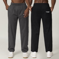 Automne hiver hommes 100% coton cordon vêtements de course actifs pantalons de survêtement décontractés évacuation de l'humidité entraînement survêtement pantalon avec poches
