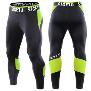 Mallas de entrenamiento deportivas para gimnasio sólidas para hombre, pantalones de compresión para correr, mallas de secado rápido para actividades deportivas al aire libre - Product Image 4