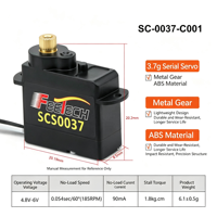 Mini moteur DC SCS0037-C001 6V 1.8kg.cm avec engrenage métallique, servo série TTL pour modèle RC, articulation de robot, kit DIY et kit éducatif