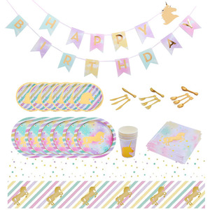 Animal Pink <strong>Unicorn</strong> Disposable Tableware Set Baby Girl Birthday <strong>Party</strong> Banner Pink Elephant Paper Cup Plate <strong>Supplies</strong> - Product Image 4