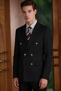 Traje de Hombre Casual de Lana a Medida MTM, Traje de Hombre de Estilo <span class=keywords><strong>Italiano</strong></span> Cruzado, Traje Retro Clásico para Eventos Nocturnos - Product Image 4