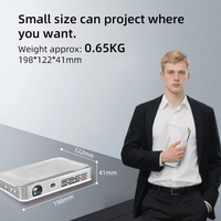 LONNST T9S proyektor Mini DLP cerdas Android, proyektor portabel Video 4K WiFi dengan 5G 600 Lumens untuk teater Rumah & ponsel