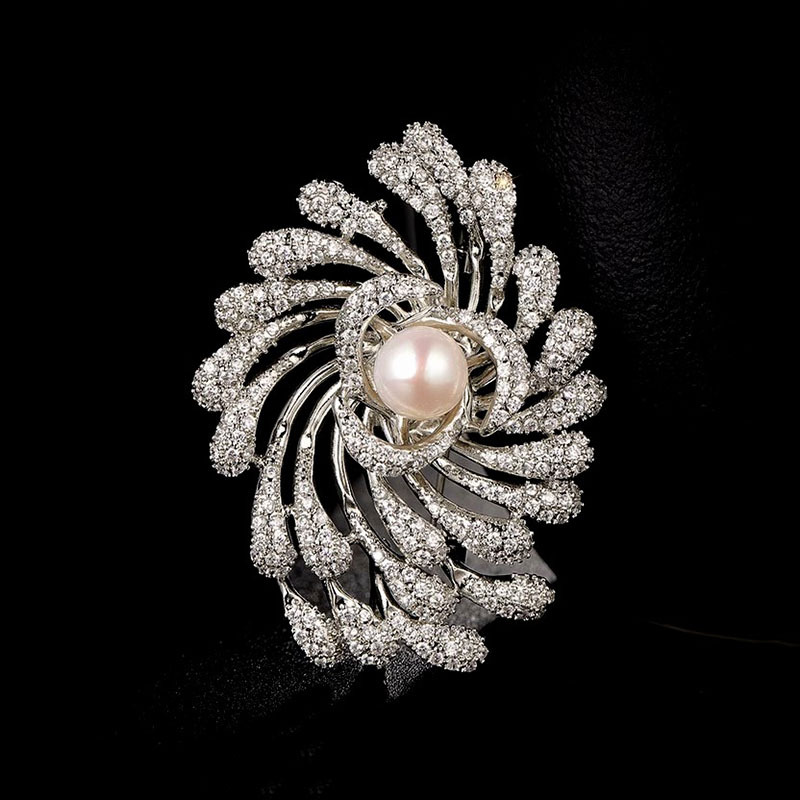 Spilla Girasole Con Ape In Cristallo - Gioiello Vintage Per Donne E Ragazze, Metallo 38mm - 2