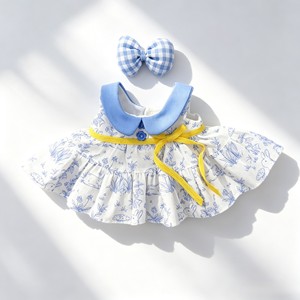 [Vêtement uniquement] Vêtements de poupée de 38 cm, robe à fleurs tulipes fraîches, robe florale à ruban jaune, tenues mignonnes pour poupée - Product Image 2