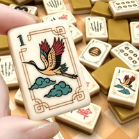 Juego de Mahjong de Lujo Personalizado con 160 Fichas de Acrílico Grabadas, Diseño Amarillo Cúrcuma, Estilo Americano, Disponible al por Mayor