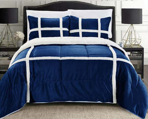 Ensemble de literie Queen Size 3 pièces doux imprimé polaire flanelle Plaid hiver chaud couette et housse de couette ensemble couettes Collection - Product Image 2