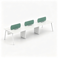 Poste de travail minimaliste en métal pour 6 personnes, bureau en cluster, table de bureau écologique pour espace de coworking