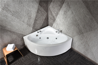 Baignoire autoportante de luxe CE pour petite salle de bain, dimensions 1200 x 1200, baignoire d'angle pour une personne, spa avec massage à air