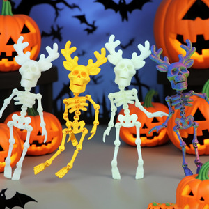 Squelette imprimé en 3D pour Halloween avec articulations mobiles, aimant de réfrigérateur magnétique, jouet créatif pour la décoration des enfants - Product Image 2