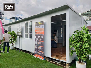 WELLCAMP Maison de camping extensible de 20 m², maison préfabriquée modulaire en conteneur, dortoir temporaire pour travailleurs, logement d'urgence et de villégiature - Product Image 2