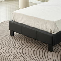 Lit Moderne en Bois Simple ou Double en Cuir avec Plateforme Simple, Vente en Gros Usine, Prix Abordable, Personnalisable