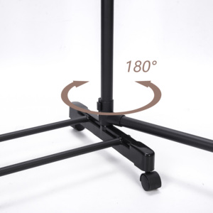 Rak <span class=keywords><strong>Display</strong></span> Lantai Satu Tingkat dari Baja Anti Karat untuk Pakaian Wanita dengan Rel Emas dan Desain Multifungsi - Product Image 5