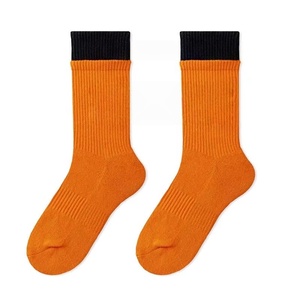 Wholesale Custom Logo Terry Sport <b>Socks</b> OEM Cushion Crew Length Fashion Design Street Hiphop Trendy Double Cuff Body Logo - Product Image 5