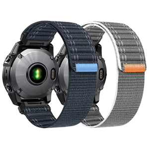 QuickFit 26mm 22mm <span class=keywords><strong>Bracelet</strong></span> en Nylon pour Garmin <span class=keywords><strong>Forerunner</strong></span> 965 955 Solar 945 LTE <span class=keywords><strong>935</strong></span> <span class=keywords><strong>Bracelet</strong></span> pour Garmin Instinct 2X S70 S62 Bande Souple - Product Image 1