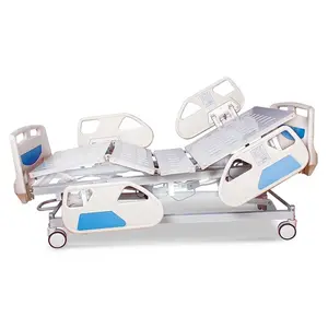 Toptan hastane yatağı 5 cranks-Tıbbi ekipman 5 fonksiyon elektrikli ayarlanabilir metal hasta yatağı 3 krank tıbbi ICU hastane yatağı elektrik