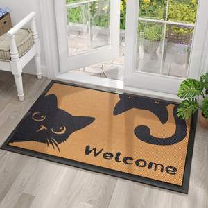 Elastic King – paillasson rectangulaire antidérapant avec imprimé chat, paillasson d'accueil intérieur et extérieur, paillasson d'entrée en fibre de Polyester - Product Image 1