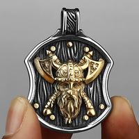 Pendentif Hache Viking Collier Acier Titane Homme Nordique Guerrier Bijoux Gros Poli Retro Cadeau Anniversaire Personnalise