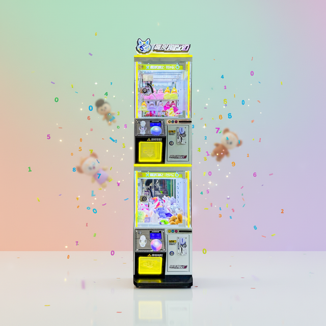 Coin/Bill Operated Crane Machine with LED Lighting Gift Game Machine for Arcade Prize Vending for Game Centers 6+ Years