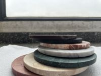 Plateaux décoratifs en pierre naturelle pour villas modernes SH STONE – 7 couleurs, luxe, personnalisables, ronds, en marbre, flottants