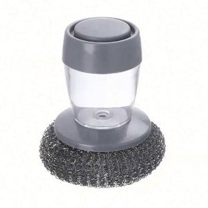 Distributeur automatique de liquide nettoyant avec brosse à main et éponge amovible, brosse de cuisine pour la vaisselle avec distributeur de savon - Product Image 1