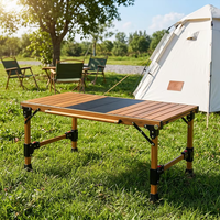 Table de camping pliable robuste en alliage d'aluminium, structure combinée flexible pour les barbecues et les rassemblements en plein air