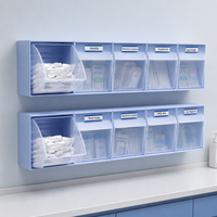 Bacs médicaux empilables inclinables en plastique ABS, bacs muraux transparents à bascule pour l'utilisation en stockage dans les hôpitaux, les cabinets dentaires et les pharmacies