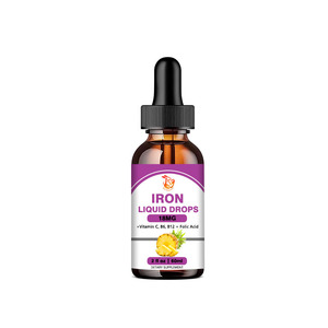 Gouttes liquides de fer haute puissance avec vitamines C et B12 pour le bien-être général et le soutien immunitaire des adultes - Product Image 1