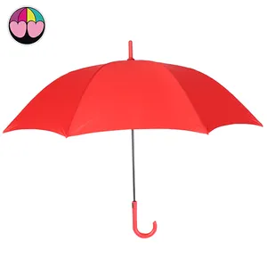 Parapluie coloré mode beau plastique pas cher auto open parapluie droit logo imprimé parapluie droit inventations