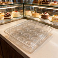 Contenitore Trasparente Personalizzato per Pasticceria con Coperchio, 12 Scomparti, Confezione per Cioccolatini e Dolci, Vendita Calda