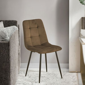 Silla de Comedor Moderna Tapizada en Terciopelo, Silla de Ocio de Lujo Nórdica con Funda Extraíble para Hogar y Restaurante - Product Image 3