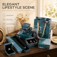 Boîte d'emballage de bijoux en carton de style chinois en gros, boîte à bijoux rigide en carton de luxe élégante personnalisée haut de gamme avec couvercle et base