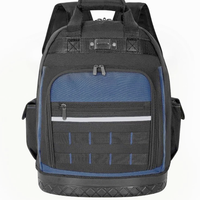 Sac à dos porte-outils professionnel avec bretelles rembourrées et passants pour clés, idéal pour les plombiers et les équipes d'entretien