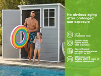 Abri de rangement extérieur portable LARBANKE, matériau PP écologique et durable, modèle 4x6, montage facile, rangement de cuisine