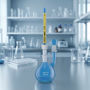 Pyknomètre en verre borosilicaté avec thermomètre intégré, flacon de laboratoire 10-100 ml, résistant aux produits chimiques, pour la mesure de la densité - Product Image 3