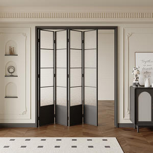 <span class=keywords><strong>Porte</strong></span> <span class=keywords><strong>pliante</strong></span> en alliage d'aluminium postmoderne française <span class=keywords><strong>sans</strong></span> <span class=keywords><strong>rail</strong></span> pour salon, balcon, salle de bain, cuisine avec 1 an de garantie - Product Image 6