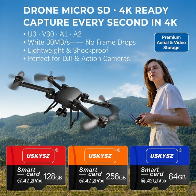 Micro memory Card OEM ODM Wholesale for Drone 4K Video U3 V30 A1 A2 High Speed 64GB 128GB 256GB