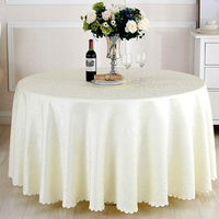 Nappe ronde en polyester blanche et rouge, faite à la main, personnalisée, anti-poussière, pour hôtel, restaurant, style européen IMUWEN