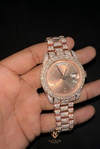 Reloj de Diamantes de Lujo con Moissanita de Diseño Clásico, Reloj de Diamantes con Moissanita para Hombre - Product Image 1