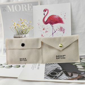 Bolsa de Terciopelo Personalizada con Logotipo, Bolsa de Regalo para Joyería con Cierre de Sobre de Gamuza Sintética - Product Image 1