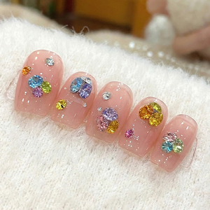 Vente en gros de pierres en verre de cristal taillées à facettes multicolores de 3 mm, rondes et pointues, avec dos métallisé, pour la décoration des ongles - Product Image 5