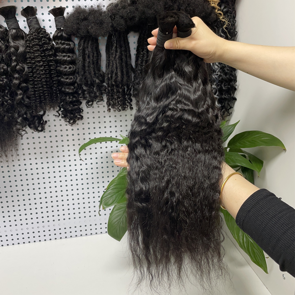 Vast Hair Official - KAMA Wholesale Raw Human Hair Braiding Bulk Hair Natural Black Wet and Wave Curl Boho Knotless Human Braiding Hair Bundles