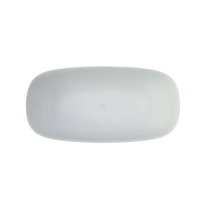 Baignoire autoportante ovale en résine de pierre Maydon, 1700 mm, écologique, durable, sécurité, blanc mat, style villa, drain - Product Image 3