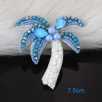 PH175 Nouveau design, patch de perles en strass fait main, breloque palmier personnalisée pour accessoires de vêtements, chapeaux et sacs à suspendre