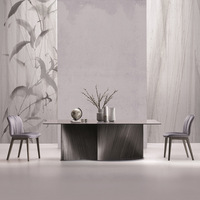 Table à manger de luxe avec 10 places, en marbre, haut de gamme
