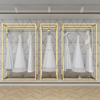 Porte-vêtements en acier inoxydable doré brillant, support de présentation pour robe de mariée, pour boutique de robes de mariée, décorations