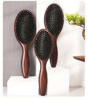 Brosse à cheveux coussin d'air en bois de hêtre naturel avec poils de sanglier et nylon, marque ZY, haute qualité, personnalisable avec logo OEM, vente en gros