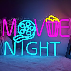 Movie Night Letreros Neon LED dimmable USB powered ambient <b>light</b> store <b>window</b> decoration <b>light</b> street indicator <b>light</b> Customized - Product Image 6